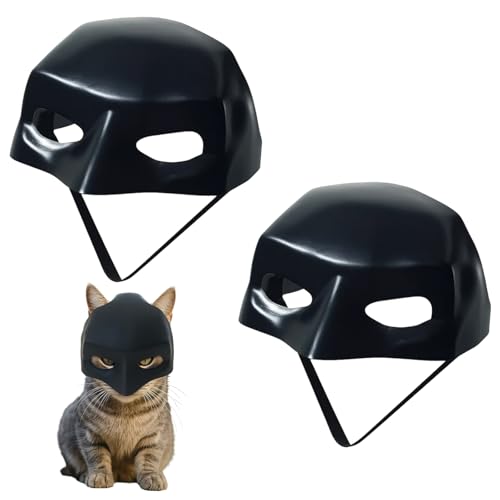 2 StüCk Batman, Batman Maske, Katzen KostüMe, Batman Maske FüR Katzen, Batman KostüM, Cat Mask Katzenbekleidung HaustierkostüM FüR Halloween Oder Den TäGlichen Spaß Cosplay Fledermaus KostüM von JazRvr