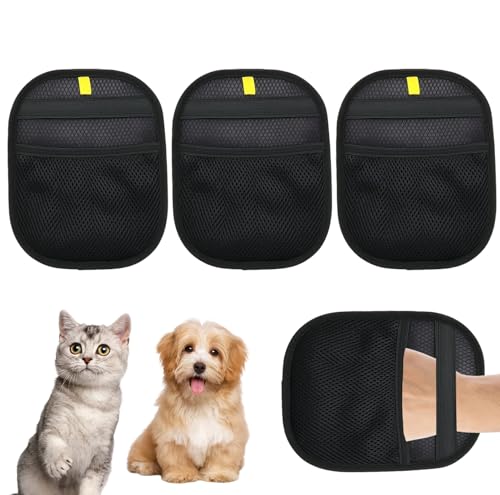 JazRvr 3 Stück Fell Magnet Handschuh, Elektrostatische Tierhaarentferner Handschuhe, Handschuh Tierhaarentfernung Für Katzen Und Hunde, Ideal Für Sofa Und Kleidung von JazRvr