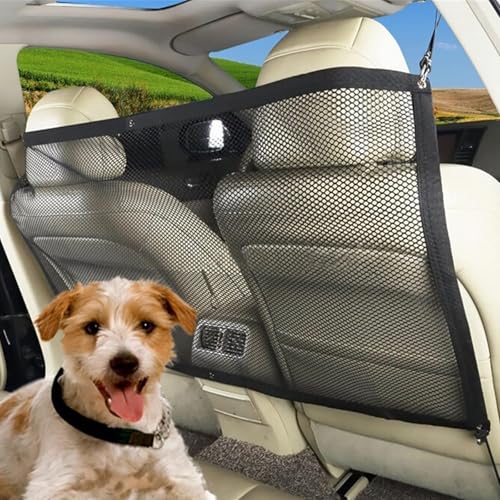 JazRvr Hundegitter Auto, 5-teiliges Set mit Trennnetz für Kofferraum und Rücksitz, Sicherheitsnetz für Haustiere, 75 x 115 cm, inklusive 4 Eisenhaken, ideal für Hunde und andere Haustiere JazRvr Hundegitter Auto, 5-teiliges Set mit Trennnetz für Kofferraum und Rücksitz, Sicherheitsnetz für Haustiere, 75 x 115 cm, inklusive 4 Eisenhaken, ideal für Hunde und andere Haustiere von JazRvr