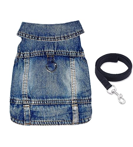 JcDuDoi Hunde-Jeansjacke für Hunde, blauer Jeansmantel für Welpen, kleine Hunde, modisch, klassischer Overall, Mädchen, männlich, Jungen, Katzenkostüme, Vintage, gewaschene Weste, Kleidung, Outfit, JcDuDoi Hunde-Jeansjacke für Hunde, blauer Jeansmantel für Welpen, kleine Hunde, modisch, klassischer Overall, Mädchen, männlich, Jungen, Katzenkostüme, Vintage, gewaschene Weste, Kleidung, Outfit, von JcDuDoi