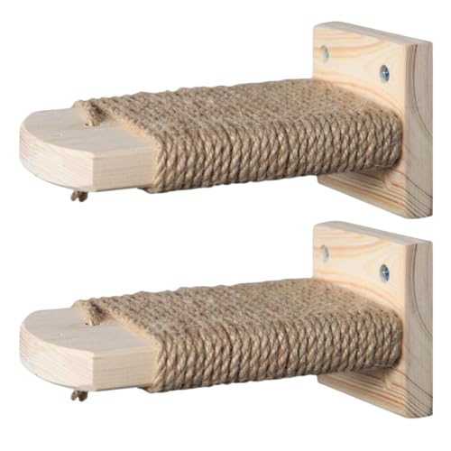 2pcs Katzenwandstufen Holzkatze Wandregale mit Jute Seil bedeckt Raumsparende Kätzchenmöbel zum Springen und Lautstärken 2pcs Katzenwandstufen Holzkatze Wandregale mit Jute Seil bedeckt Raumsparende Kätzchenmöbel zum Springen und Lautstärken von Jcasbdn