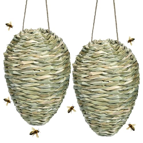 2pcs Wesp Nest Decoy 7x9 Zoll Faux Woven Reeds Hanging Fake Wesp Nest Abschreckung 2pcs Wesp Nest Decoy 7x9 Zoll Faux Woven Reeds Hanging Fake Wesp Nest Abschreckung von Jcasbdn