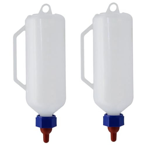 2pcs Ziegenflaschen zum Füttern von Babyziegen 1 l Wadenflaschen und Brustwarzen wesistante Haustiervorräte von Jcasbdn