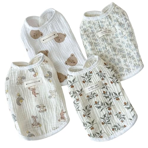 4pcs Hundekleidung Sommer Süßes Druckhund Kleidung Weste atmungsaktive Baumwolltierkleidung für 2,53,5 kg Haustiere 4pcs Hundekleidung Sommer Süßes Druckhund Kleidung Weste atmungsaktive Baumwolltierkleidung für 2,53,5 kg Haustiere von Jcasbdn