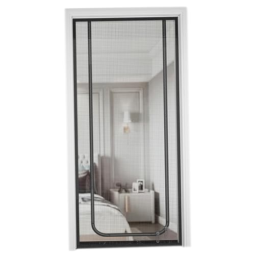 Bildschirmtür-Netz 35.4x78.7 '' Nano-Beschichtungs-Terrassentür Fliege Bildschirm Fine Mesh Pet Protection Temporär mit zwei Wegen Reißverschluss Katze für Wohnzimmer Küchenschlafzimmerstil 1 1 von Jcasbdn