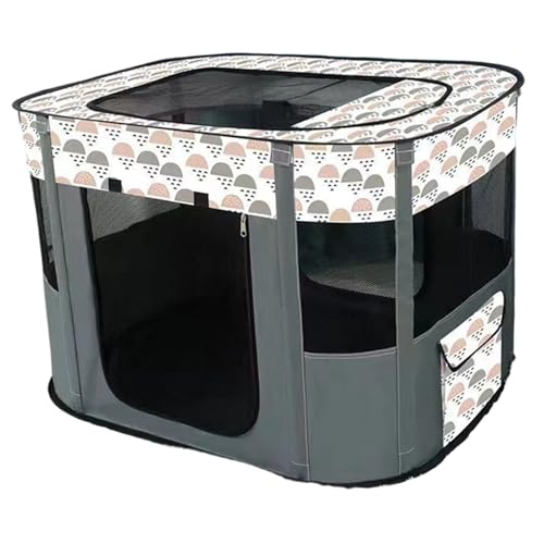 Cat Playpen, 28x22x18 faltbar atmungsable Oxford -Stoffkatze mit Roll -Up -Tür und Tasche, kratzfester Hundestift für Innenräume im Freien im Freien von Jcasbdn