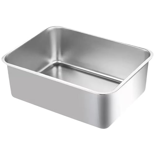 Edelstahlkatze Katzentoilette 18x14x6 Groß rostfeste, Dicker mit hoherseitigem Edelstahl -Stahl -Katzentoiletten -Katzentohl Edelstahlkatze Katzentoilette 18x14x6 Groß rostfeste, Dicker mit hoherseitigem Edelstahl -Stahl -Katzentoiletten -Katzentohl von Jcasbdn