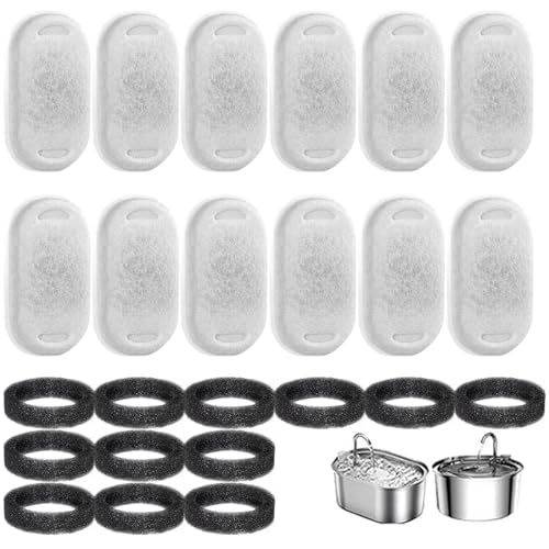 Jcasbdn 12 Set Cat Water Fountain Filter & Schwämme, sichere und praktische Wasserbrunnen -Filter und Spong -Ersatz von Jcasbdn