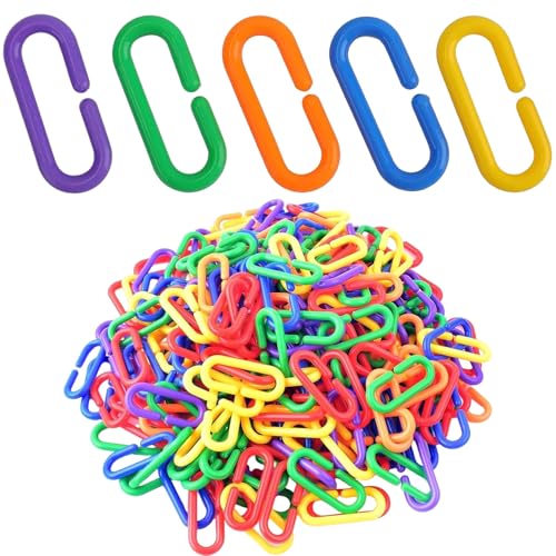 Jcasbdn 200pcs Kunststoffkettenglieder Plastik C-Clip austauschbarer farbenfrohe Kettenglied Vogelkäfig Clips Haustier Rattenpapagei Vogelspielzeug Jcasbdn 200pcs Kunststoffkettenglieder Plastik C-Clip austauschbarer farbenfrohe Kettenglied Vogelkäfig Clips Haustier Rattenpapagei Vogelspielzeug von Jcasbdn