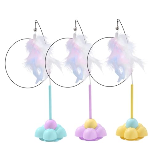 Jcasbdn Katzenstab 3PCS Blumenform Saugnapfkatze Katzenspielzeug mit Federn selbständige interaktive Kätzchenspielzeug für Innenräume Jcasbdn Katzenstab 3PCS Blumenform Saugnapfkatze Katzenspielzeug mit Federn selbständige interaktive Kätzchenspielzeug für Innenräume von Jcasbdn