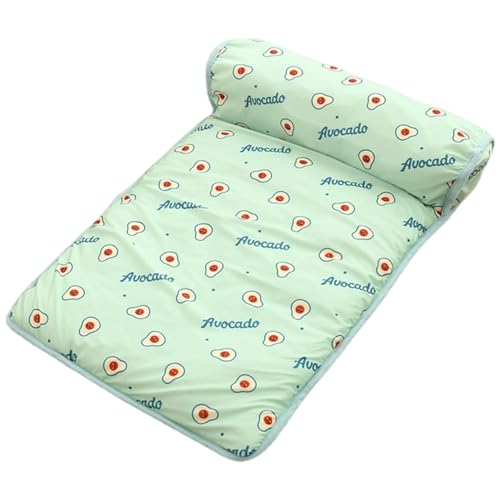 Jcasbdn Kühlmatte für Hunde, waschbarer tragbarer weicher Komfort Haustierkühlmatte mit Kissen zum Schlafen im Freien im Freien, 24x16 Zoll von Jcasbdn