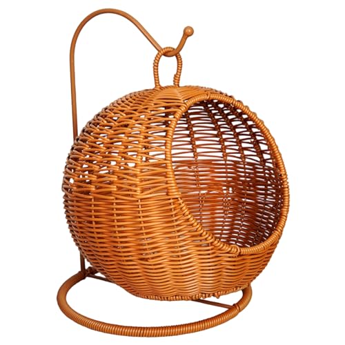 Katzenkorbbett Imitation Rattan Katze Hängematte Hängemattenbett für kleine Raum bequem kleine Kätzchen Nest für Innenräume von Jcasbdn
