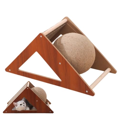 Katzenkratzer 12 x 6 x 6 Zoll Dreieckskratzer Kratzer mit Kratzkugel für Innenkätzchen zum Schutz der Möbel Katzenkratzer 12 x 6 x 6 Zoll Dreieckskratzer Kratzer mit Kratzkugel für Innenkätzchen zum Schutz der Möbel von Jcasbdn