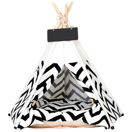 Pet Tepee 20x20x24 Zoll Hundelzeltbett mit weicher Kissenbrett waschbarer tragbar Pet Tepee 20x20x24 Zoll Hundelzeltbett mit weicher Kissenbrett waschbarer tragbar von Jcasbdn