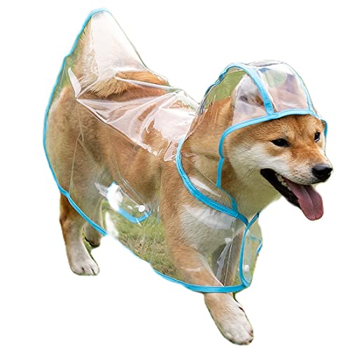 Haustier-Regenmantel, transparent, wasserdichte Kleidung, Kapuze, Regenjacke, Kunststoff, Welpen, Regenponcho für kleine, mittelgroße Hunde (transparent, S) von Jczw