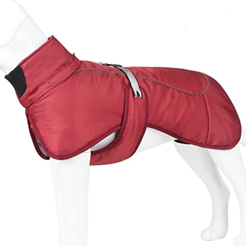 Hunde Regenmantel - Wasserdichter Hundemantel, Winter Hunde Regenmantel Hundejacke mit Reflektierenden Streifen für Mittlere Große Hunde, XL von Jczw