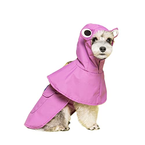 Hunde-Regenmantel mit Kapuze, wasserdicht, verstellbar, für kleine, mittelgroße und große Hunde (grün/blau/rosa/gelb) von Jczw