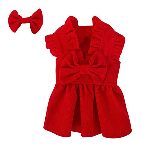 Hundegeschirr, Kleid-Set, bequem, für Welpen, Mädchen, Rock, Hundekleidung, für Spaziergänge, Hunde, Outfits, Katzenbekleidung, Rot von Jczw