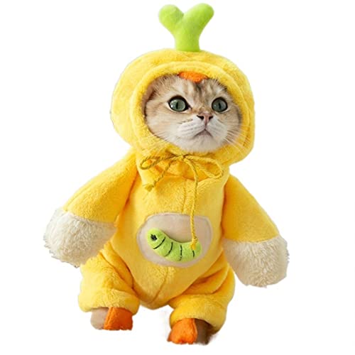 Katzenkostüm, Hund Halloween Kostüme, Ostern Hund Hoodie Hundekleidung für kleine Hunde Mädchen Junge Katze Winter Warm Sweatshirt gelb von Jczw