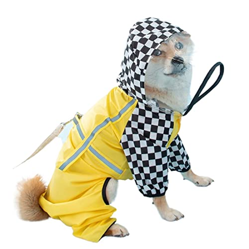 Tragbare wasserdichte transparente Hunde-Regenbekleidung für kleine, mittelgroße Hunde, leichte atmungsaktive Kapuzen-Regenjacke Welpen-Regenponcho Umhang (grün) von Jczw