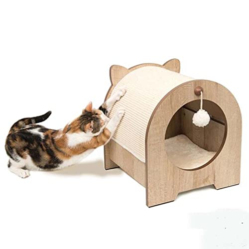 Wellpappe Katzenhaus & Kratzbaum für Indoor-Katzen mit Hängematte, Katzenkratzhaus, Kratzpad, Katzenhaus von Jczw