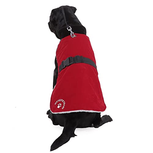 Jdamsixygs Jacken Kleidung Baumwolle Haustierkleidung Kleidung Winter Große verstellbare Haustierkleidung für Hunde Hundepullover Norweger (Red, L) von Jdamsixygs