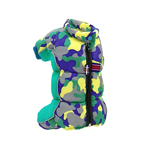 Jdamsixygs Pet Dog Camouflage Baumwolle gefütterte Jacke Kältebeständige Jacke Jacke Hundemantel Aus Pullover Ärmel (Sky Blue, XL) von Jdamsixygs