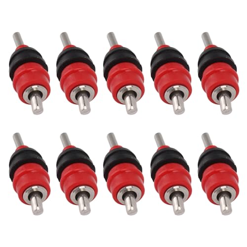10 Stück Automatischer Hühner-Wassernippel, 360 Grad, Geflügel-Trinkwasser, Hühner-Enten-Hühner-Tränknippel, Rote Stahlkugel, Edelstahlnippel für Hühner, Wachteln, Auslaufsicher von Jeanoko