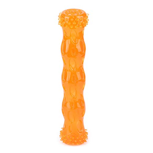 Jeanoko Pet Molar Rod Toy Silikon Hund Kauspielzeug für Aggressive Chewers Interaktives Hundespielzeug für Kleine/Mittlere Hunde(Orange L.) von Jeanoko