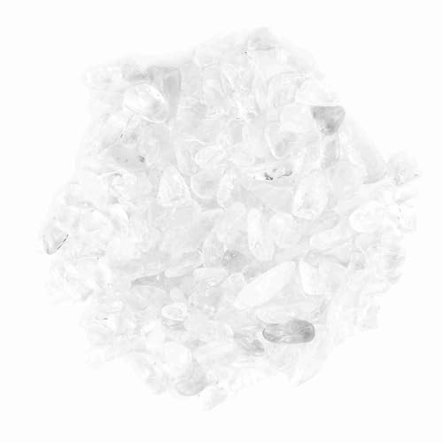 Jeanoko Zerkleinerte Kristallquarz -Chips Unregelmäßige Steine ​​für Fischtank Blumepot Dekorieren Ornamente Entmagnetisierung Glänzende Polierte Steinstücke Kleine Opferschale Altar von Jeanoko