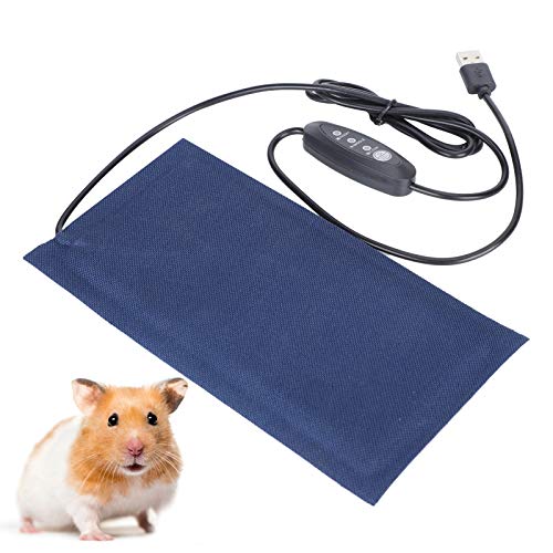 Jeanoko USB Haustier Heizkissen Decke Indoor Under Tank Terrarium Heizmatte Reptilien Haustier Heizmatte Pad Teppich Warmhalten Stromversorgung Einstellbare Temperatur für Eidechsen(Small) von Jeanoko