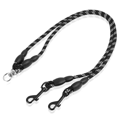 Jecdfs 1pcs Hundeleine Doppelleine für 2 Hunde,schleppleine für kleine Hunde,Verstellbare Doppelleine aus Kletterseil, Keine Verwicklung, Sicher und Robust,Schwarz Jecdfs 1pcs Hundeleine Doppelleine für 2 Hunde,schleppleine für kleine Hunde,Verstellbare Doppelleine aus Kletterseil, Keine Verwicklung, Sicher und Robust,Schwarz von Jecdfs