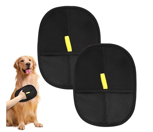 Jecdfs Doppelseitige Fellpflegehandschuhe für Haustiere,tierhaarentferner handschuh, Antistatische Handschuhe für effektive Tierhaarentfernung, Katzen und Hunde, Zum Waschen und Kämmen, Atmungsaktives von Jecdfs