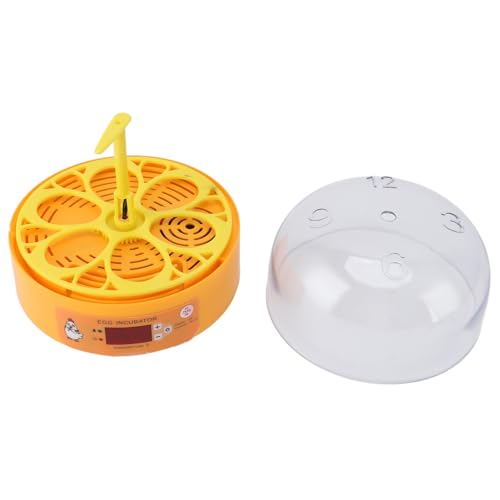 Eier-Inkubator, Geräuscharm, für 6 Eier, 110–220 V, Automatische Temperaturregelung, Energiesparend, Automatischer Eierdreh-Inkubator für Ente, Huhn, Eier (EU-Stecker) von Jectse