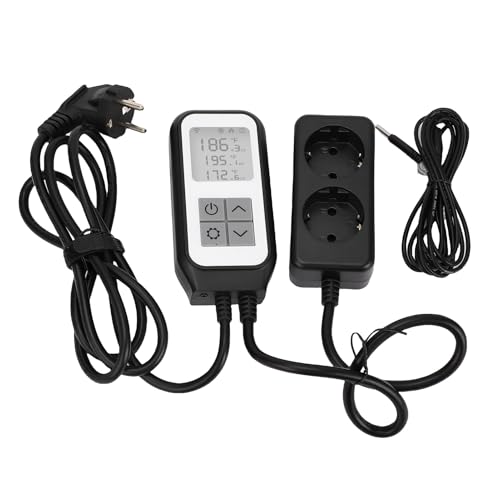 Jectse Digital Thermostat Outlet WiFi Temperatur Controller für Gewächshaus mit App Control Water Proof Sonde (EU-Stecker 220–250 V) von Jectse