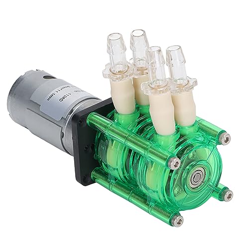 Jectse Peristaltische Pumpe, Flüssigkeitspumpe, Grüne Schale, 700 Ml/min, Rostbeständiger Doppelkopf-BPT-Schlauch für Maschine (DC24V) von Jectse