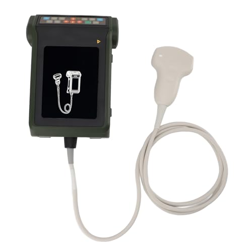 Veterinär-Ultraschallscanner, Wasserdichtes Tier-Ultraschallgerät 8 Gitter, Tragbar, Multifunktional, für Schweine (EU-Stecker 100-240V) von Jectse