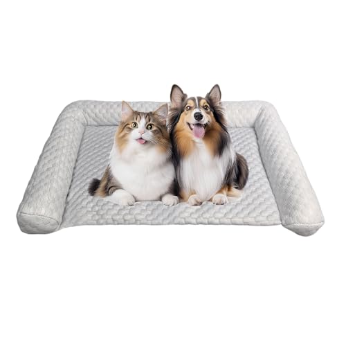 2025 New Dog Cooling Mat, Portable Washable Cooling Pad No Water or Electricity Needed, Portable for Home Use, Kennels, Crates, Cars (Gray,Small) von Jeeeun