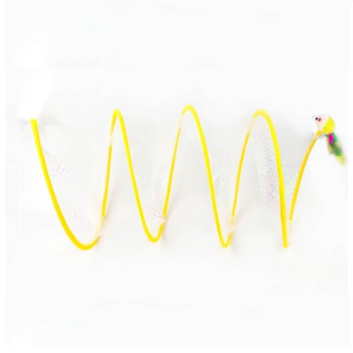 Jeeeun Cat Coil Safe Toy, Cat Coil Tunnel Toy, Cat Tunnel Toys for Indoor Cats (Yellow) von Jeeeun
