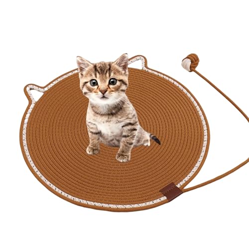 Clawloom Dual Scratching Pad, Celery Pets Cat Scratcher Mat, Natural Cotton Rope Cat Scratcher Mat, for Wall Couch Carpets Sofas (Brown) von Jeeeun
