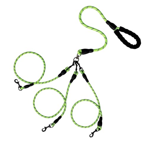 Double Dog Leash for Two Dogs, Tangle-Free Dual Leash with Swivel Clip and Soft Foam Handle, Heavy Duty Nylon Lead for Large Pets (Green B) von Jeeeun