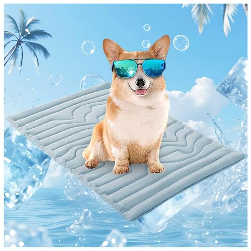 Jeeeun 2025 New Large Dog Cooling Mat - Portable & Washable Pet Cool Pad for Home & Outdoor, Non-Slip Keep Cooling Bed for Dogs & Cats (Blue,Large) von Jeeeun