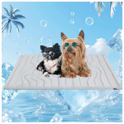 Jeeeun 2025 New Large Dog Cooling Mat - Portable & Washable Pet Cool Pad for Home & Outdoor, Non-Slip Keep Cooling Bed for Dogs & Cats (Gray,Large) von Jeeeun