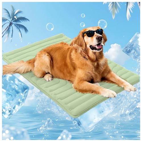 Jeeeun 2025 New Large Dog Cooling Mat - Portable & Washable Pet Cool Pad for Home & Outdoor, Non-Slip Keep Cooling Bed for Dogs & Cats (Green,Large) von Jeeeun