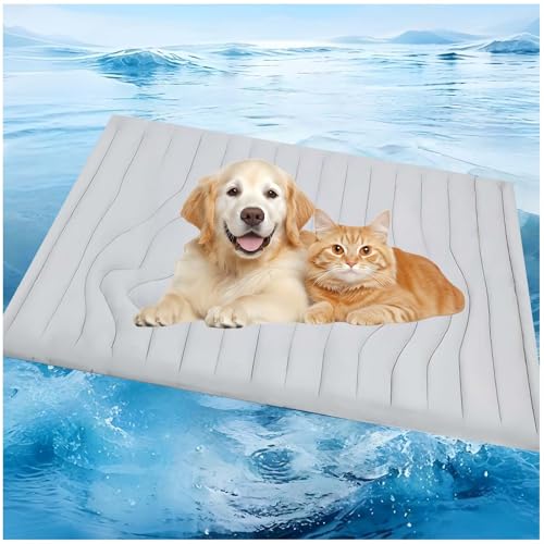 Jeeeun Dog Cooling Mat, 2025 New Dog Cooling Mat Indoor for Large Dogs & Cats, Foldable Portable Pet Coolings Blanket, Summer Travel/Home Use (150 * 101cm,Gray) von Jeeeun