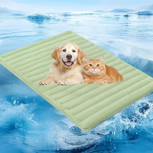 Jeeeun Dog Cooling Mat, 2025 New Dog Cooling Mat Indoor for Large Dogs & Cats, Foldable Portable Pet Coolings Blanket, Summer Travel/Home Use (150 * 101cm,Green) von Jeeeun