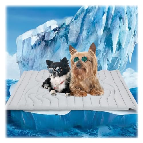 Jeeeun Dog Cooling Mat for Large Dogs & Cats, Thickened, Non-Slip, Foldable Pet Cooling Pad for Summer, Indoor & Outdoor Use (Gray,Medium) von Jeeeun