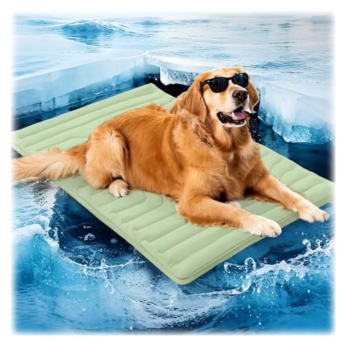 Jeeeun Dog Cooling Mat for Large Dogs & Cats, Thickened, Non-Slip, Foldable Pet Cooling Pad for Summer, Indoor & Outdoor Use (Light Green,X-Large) von Jeeeun