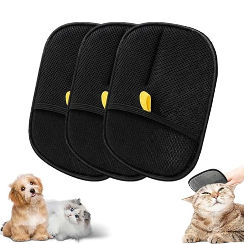 Jeeeun Electrostatic Gloves Pet Hair, Pet Hair Removal Glove for Dogs & Cats, Washable Reusable Pet Hair Gloves for Couch, Carpet, Car Seat (3pcs) von Jeeeun