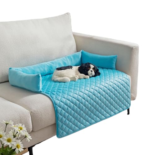 Jeeeun Pet Sofa Beds, Anti-Slip Pet Sofa Protector Mat for Dogs & Cats, Soft Washable Pile Pet Bed for Sofa, Crate, Floor, Car Seat (Blue,90 * 135cm) von Jeeeun